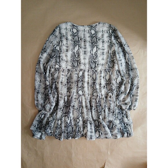 Altar'd State Mini Dress Women's L Snakeskin Tiered Pullover Party - Picture 8 of 8